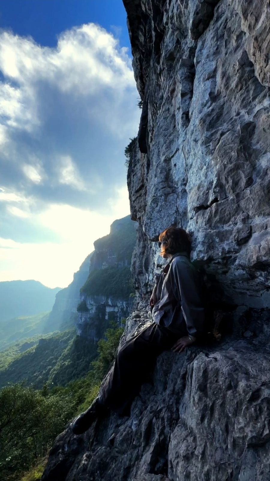 Bamboo ladder mountain trail in Nanchuan
