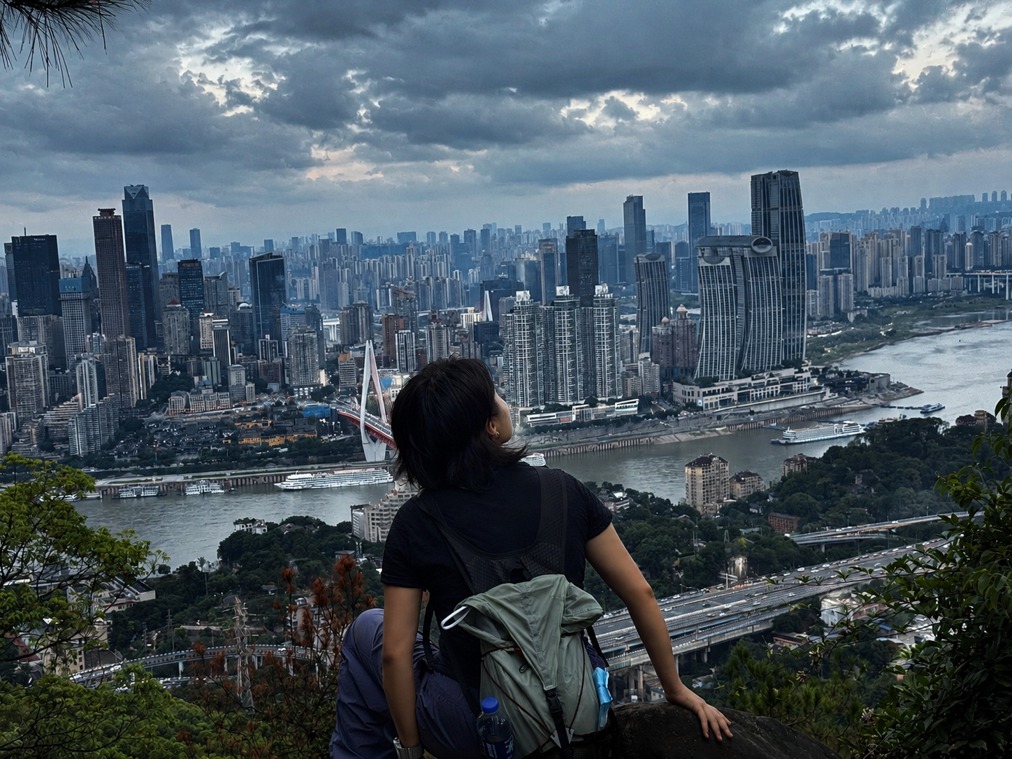 Mountain ridges and outdoor horizon near Chongqing